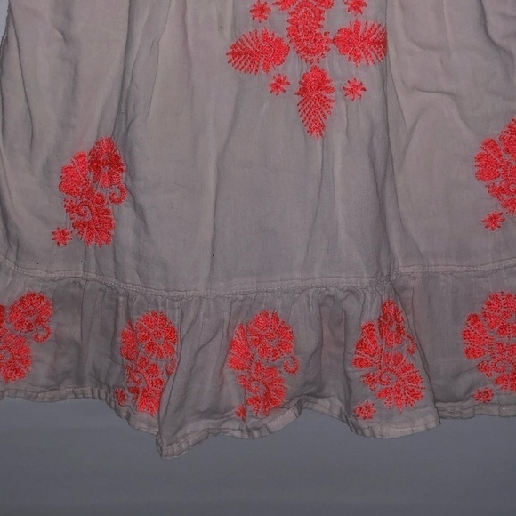 Kid's Mimi & Maggie Light Pink & Coral Embroidered Dress - Picture 6 of 7